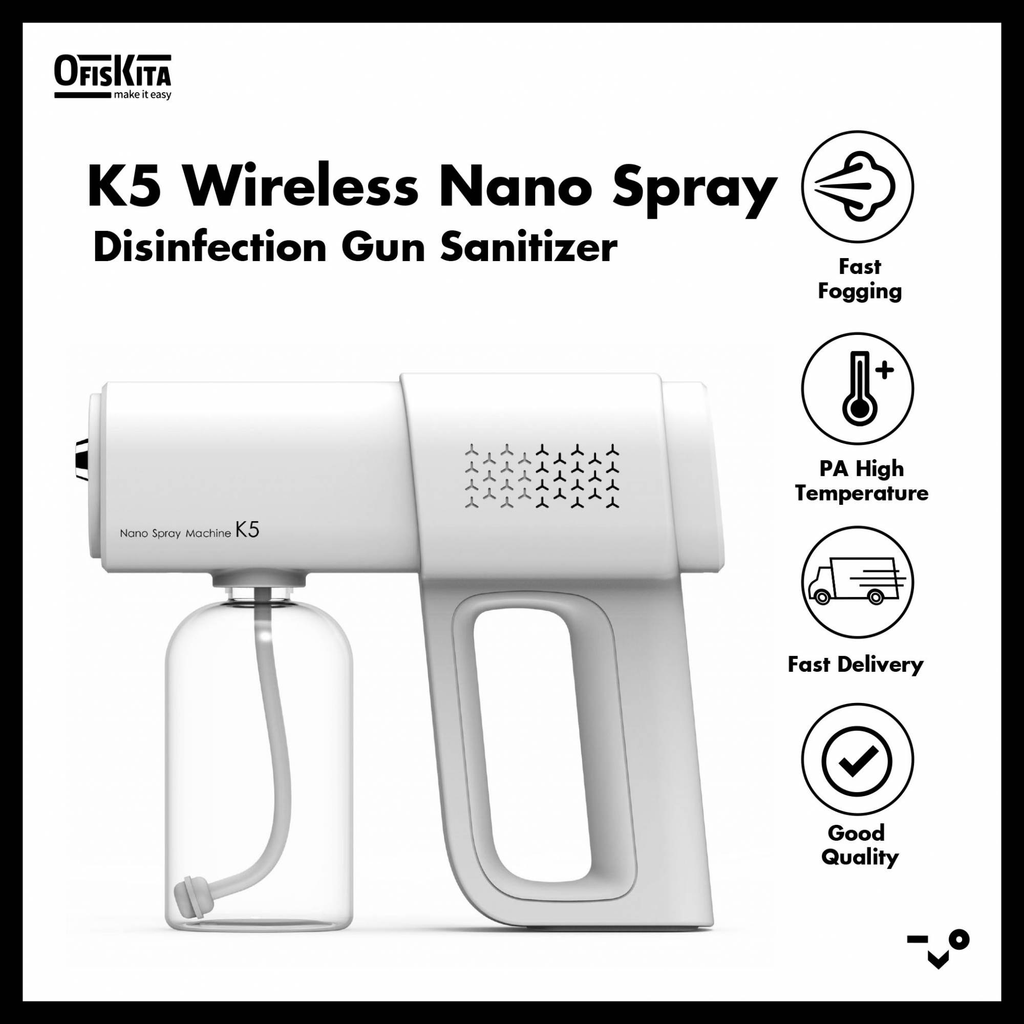 Ofiskita K5 Wireless Nano Spray Disinfection Gun Sanitizer